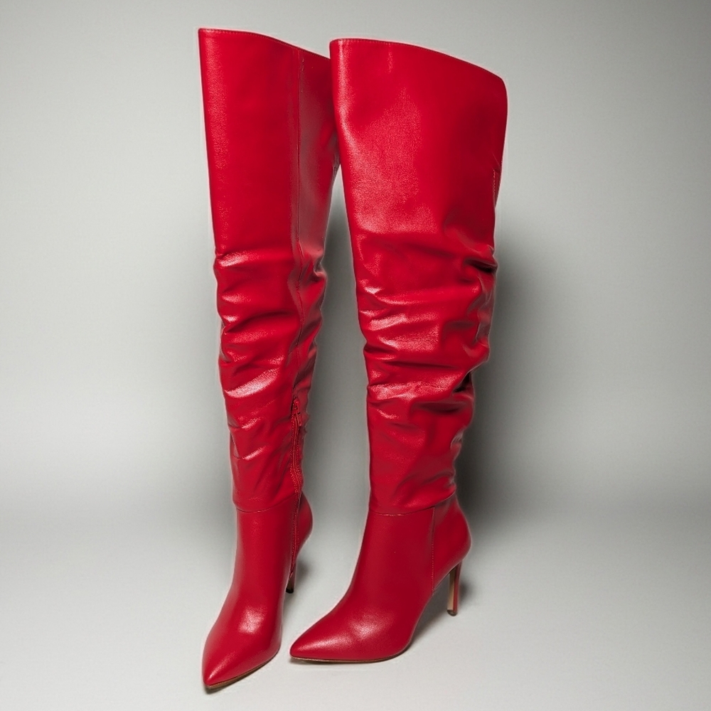 🔥 INC International Concepts Red Knee-High Boots 🔥